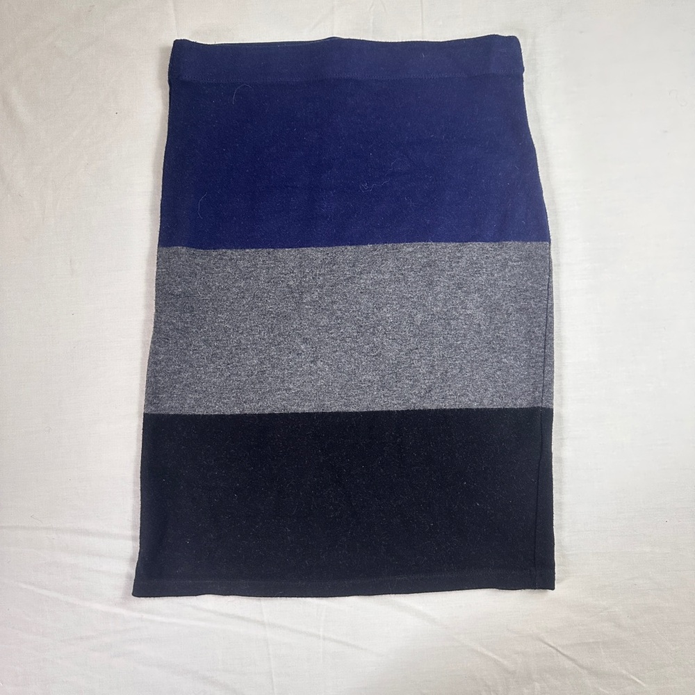 Max Studio Blue, Gray, and Black Pencil Skirt